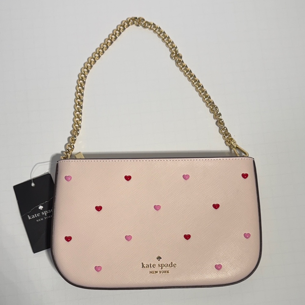 Kate Spade Madison Valentine Blush Pink and Red Heart Shoulder Bag - Picture 1 of 12